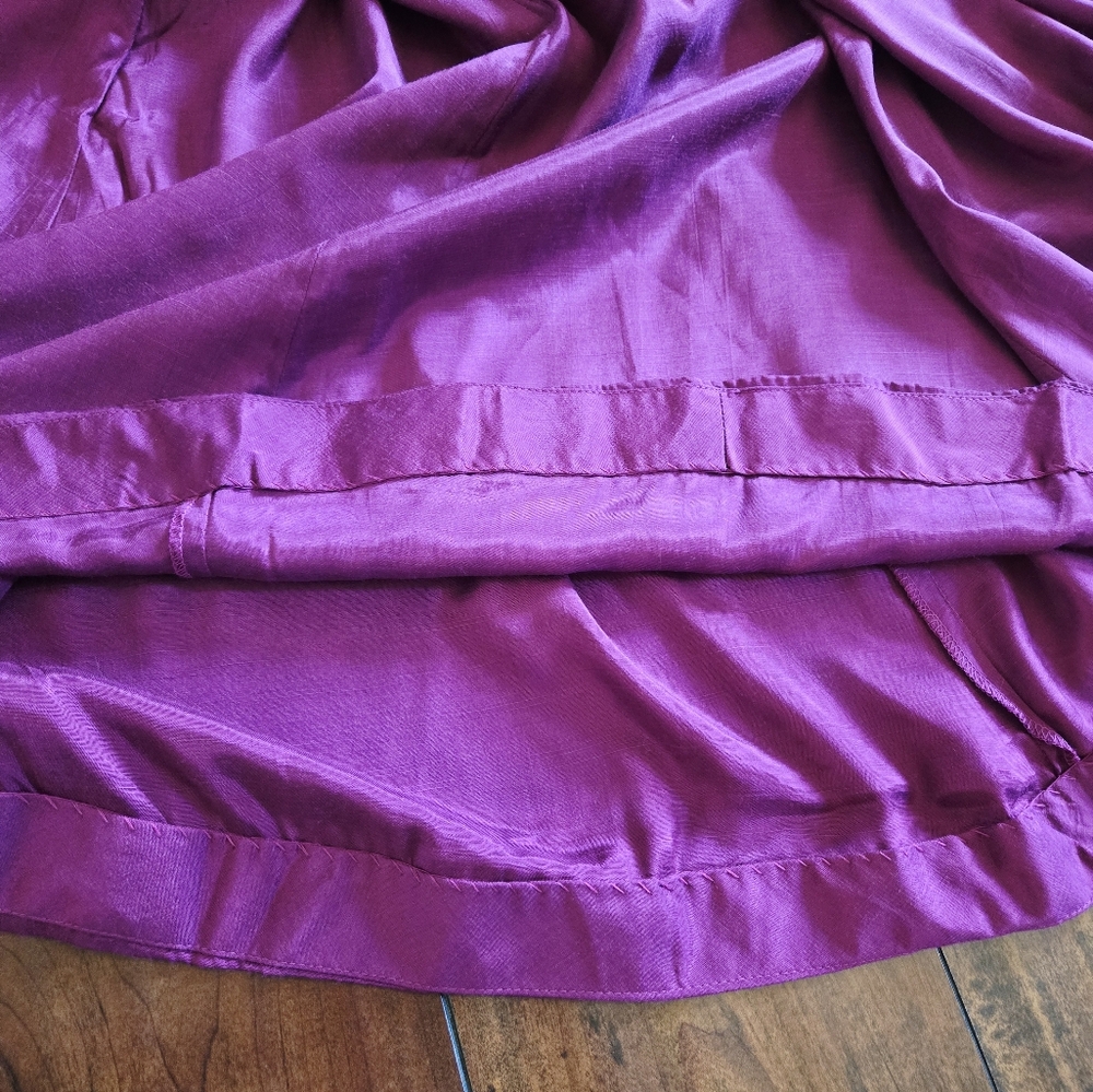 Embroidered 2 Piece Peplum Top n Palazzo Pant Gold Purple Party Wear Dress - Picture 14 of 14